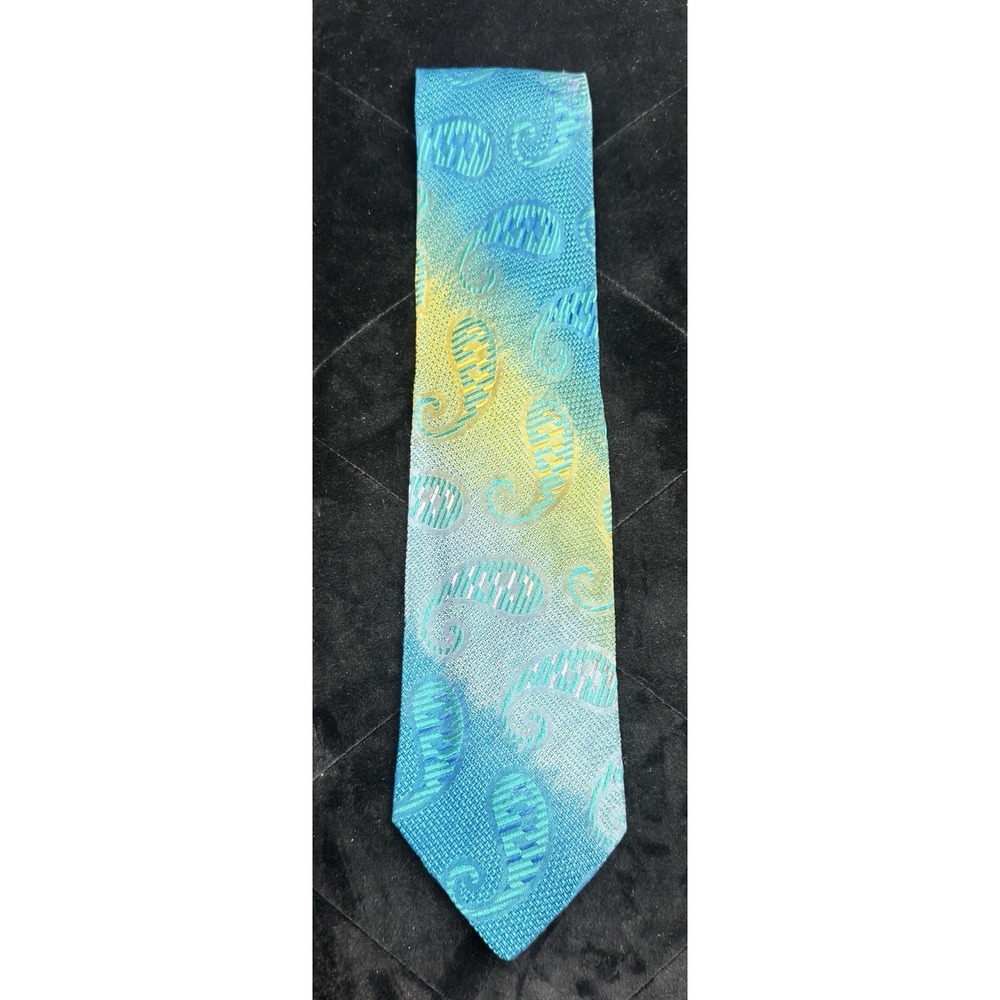 Caravaggio Vintage Neck Tie Teal Yellow